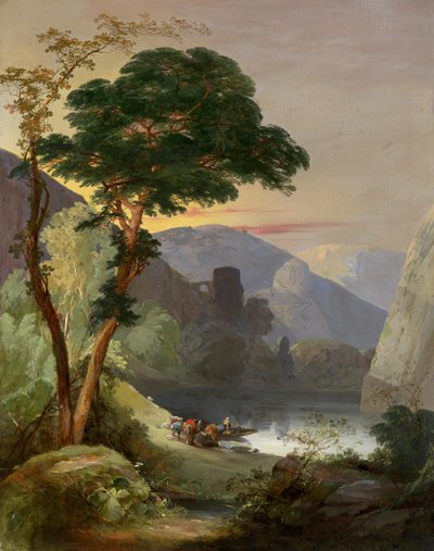 Bergmeer in de Italiaanse Alpen door Frederick Lee Bridell